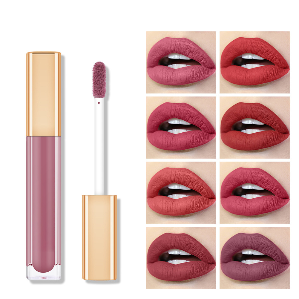 OEM logo makeup private label matte liquid lipstick waterproof rose gold lipgloss custom private label gold lipstick -7701-003M