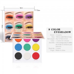 9 ສີທີ່ມີ Pigmented Eyeshadow Palette 9SCS