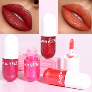3D Capsule Mermaid Lip Gloss Shiny Diamond Lipstick DDCC