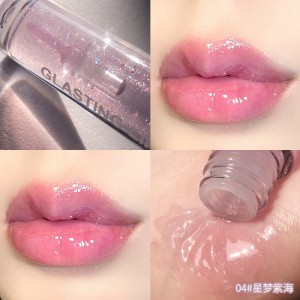 Beauty Glasting Lip Gloss Starry Quicksand Little Shimmer Glitter Даўгастойкая ўвільгатняючая памада Празрысты бляск для вуснаў DES01