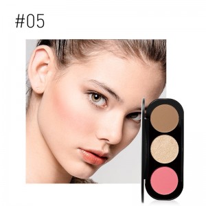 Tiga warna blush highlighter makeup plate perona pipi berpigmen stabilo makeup kosmetik-FA26