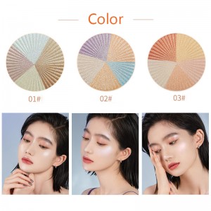 Makeup bébas logo lima warna high-gloss eyeshadow trimming palette, raray smiley ngagurilap jeung bubuk brightening —— HSY10