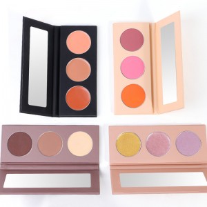makeup foundation private label logo kustom makeup blush powder Makeup lembut dan halus 3 warna palet blush on-JY05