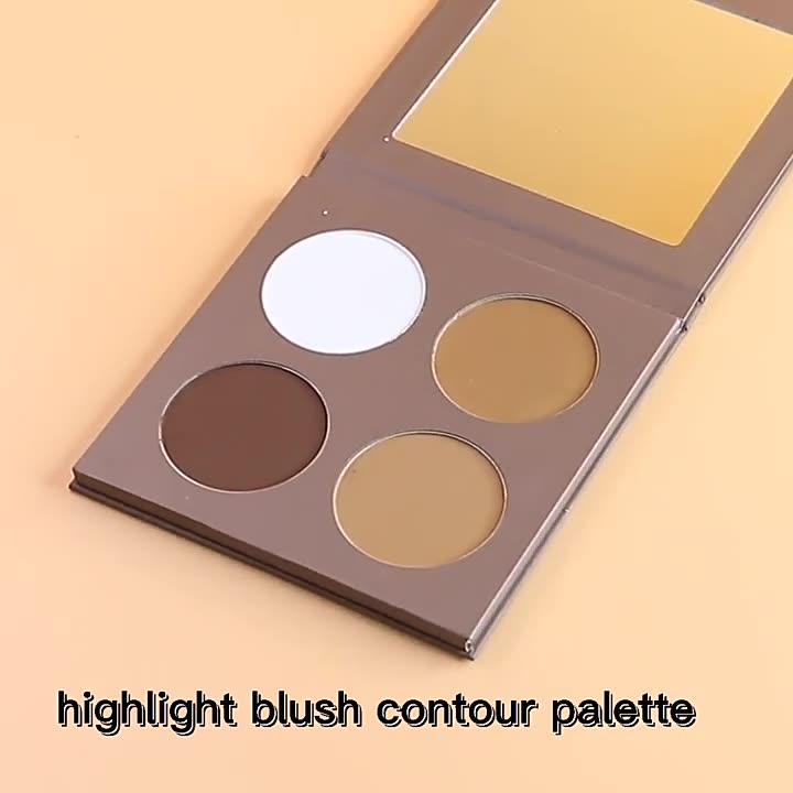 OEM personalizado de alta pigmentación de marca privada maquillaxe bronceador en polvo prensado paleta de contorno de 4 cores-JY06