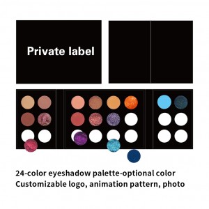 24 боје шарена палета сенки за очи са двоструким вратима Приватна етикета мат светлуцавих шљокица Прилагођене сенке за очи са вашим логотипом-МСЕ01099п2