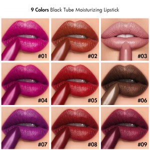 Lipstick ya velvet iliyobinafsishwa kwa jumla ya rangi 9 inayolainisha lipstick ya matte round tube-MSL09052z