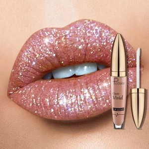 Metallyske lippenstift wetterdicht Lang bliuwend heechpigmentearre glitterparel vloeibare lippenstift Non-stick Cup Lipgloss P1230