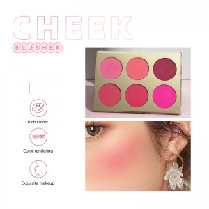 6 ສີ blush natural nude makeup rouge powder blush matte easy color blush palette beauty makeup-SH0003
