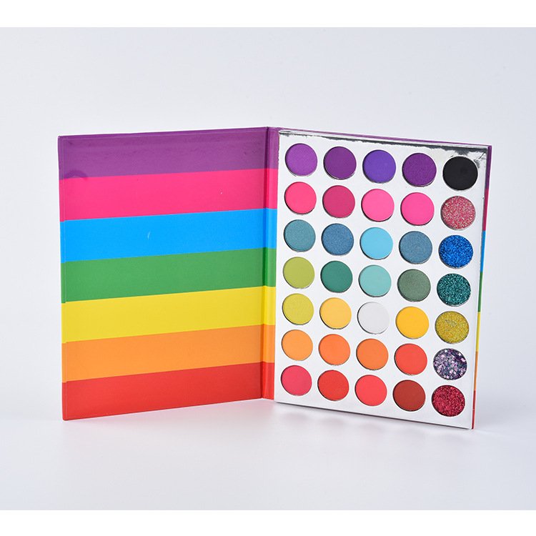 Paleta de sombras de ollos color terra mate nacarado arcoíris de 35 cores marca privada beauty-XSW-YY-35