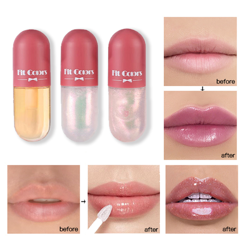 Mini Capsule Lip Gloss Fuktighetsgivende gjennomsiktig Fargeskiftende Lip Gloss Oil Plump Lips YW-FTDZ-01