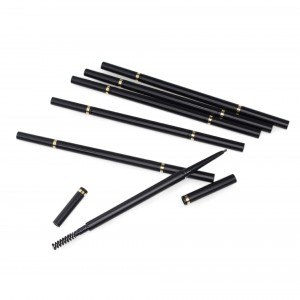 Creion pentru sprâncene cu cap dublu în 6 culori, cu redare fină a culorii, creion pentru sprâncene cu rotație automată naturală-PNCZ05