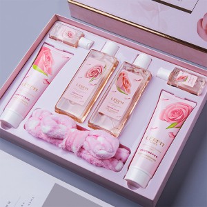 6pcs Rose Extrait Shampoo Set Shower Gel Shampoo Body Lotion Care Series Body Care Bath Spa Kit Gift Set
