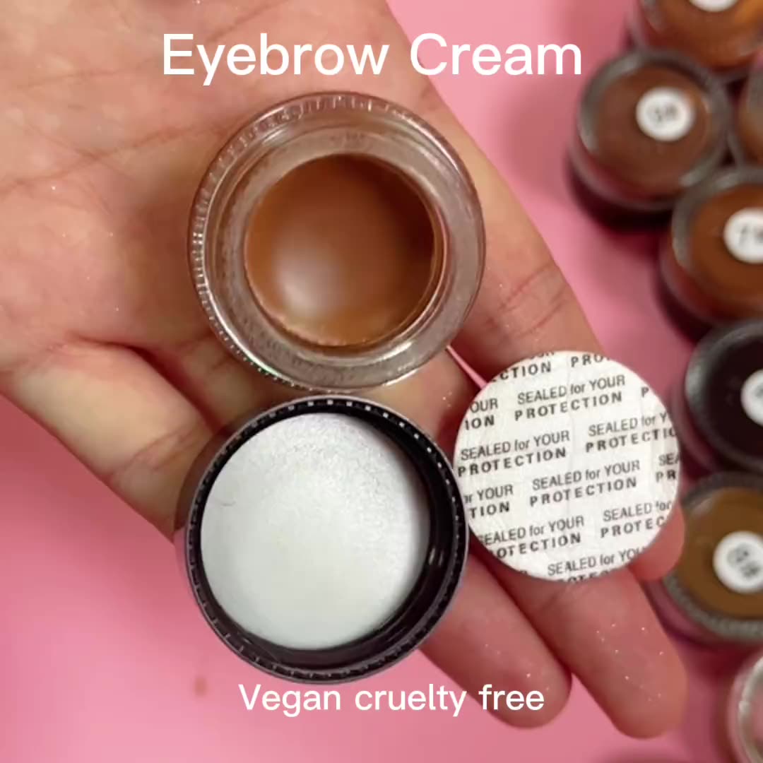 Wholesale tsika yako logo makeup eyebrow vegan eyebrow cream isina mvura eyebrow gel