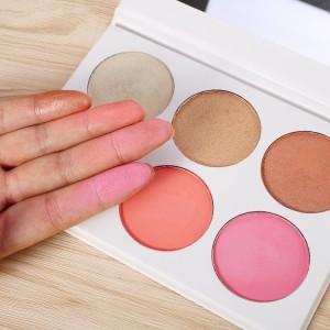 Custom Private Label Face Makeup Pressed Powder Rainbow highlighter
