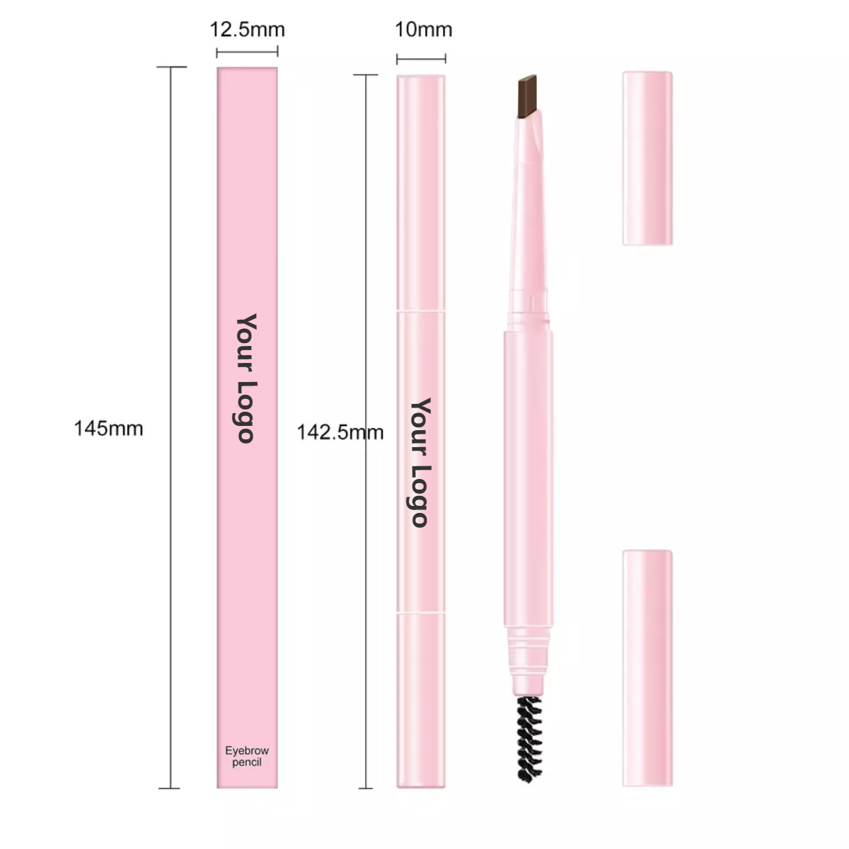 wholesale private label no logo pink eye brow pen ສູງ pigmented waterproof 5 ສີ eyebrow pencil