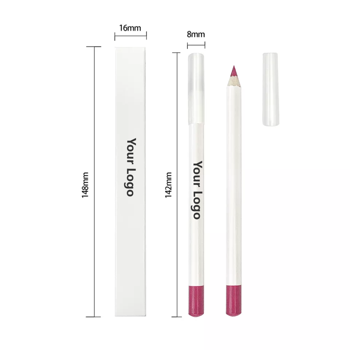 Kosmetikk Engros private label vegansk vanntett mørk brun 12 farger lip liner blyant