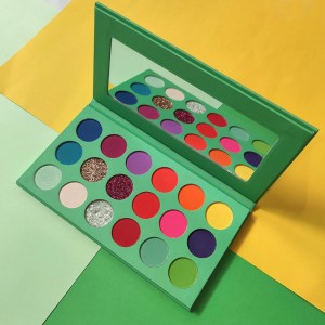 Paleta letních barev s vysokým pigmentem na zakázku pro krásu glazované třpytky pro oči s vysokým obsahem pigmentu Paletka očních stínů z kartonu 18 barev