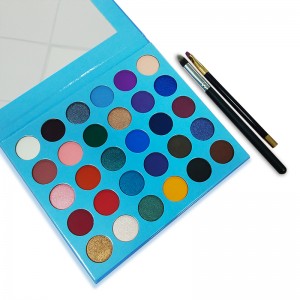 အရောင်ခြယ်ထားသော စိတ်ကြိုက် eyeshadow palette shimmer matte အရောင် 30 ရောင် မိတ်ကပ် eyeshadow palette