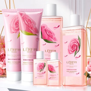 6pcs rose extract shampoo set shower gel shampoo body lotion care series care bath spa kit gift set