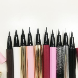 Private label flytende eyeliner uten lim ingen magnetisk blyant øyenvippe svart klar vanntett selvklebende eyeliner penn