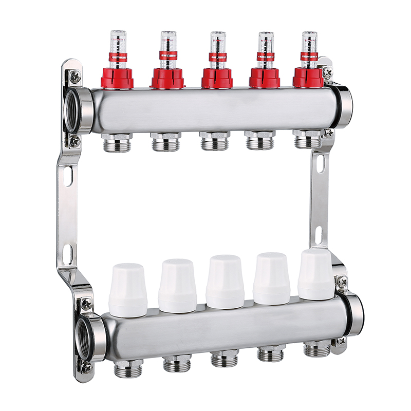 Stainless steel manifold with flow meter