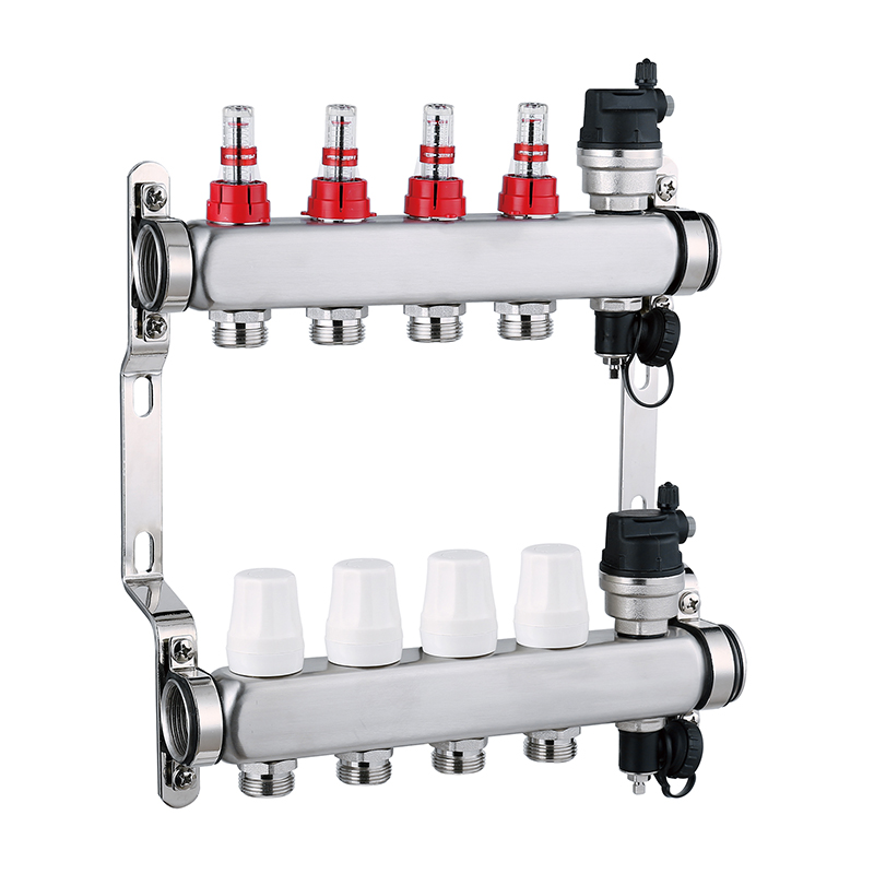 SS Manifold With Flow Meter and drain valve រូបភាពលក្ខណៈពិសេស