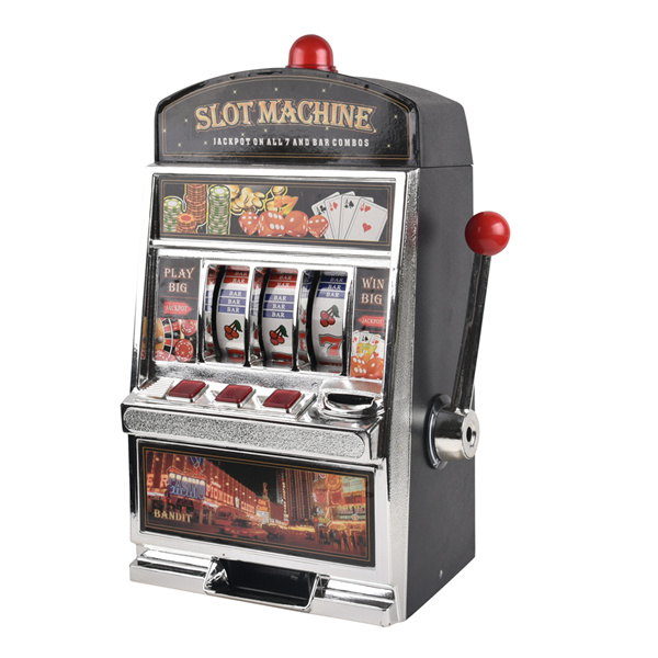 SSD025 PowerTRC Jumbo Slot Machine Coin Bank |Casino Toy Plaze Piggy Bank |Blëtz Luuchten an Jackpot Kläng