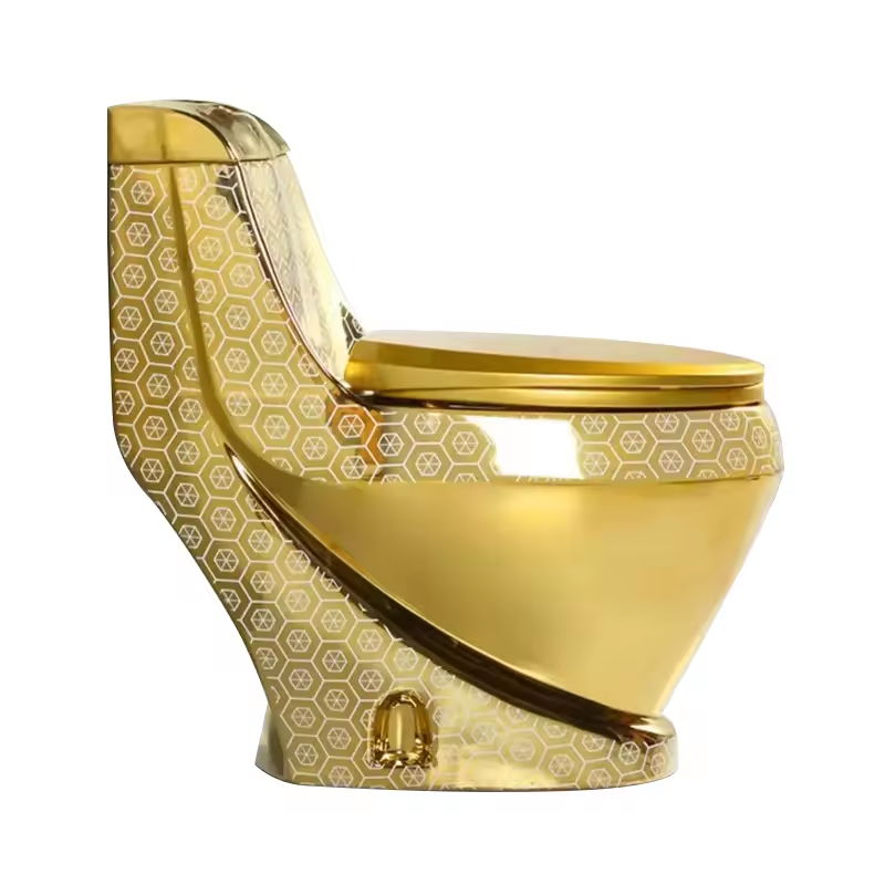 Faites l'expérience du luxe : Le Trône d'Or – Un trône digne de la royauté Toilettes de luxe dorées à succès