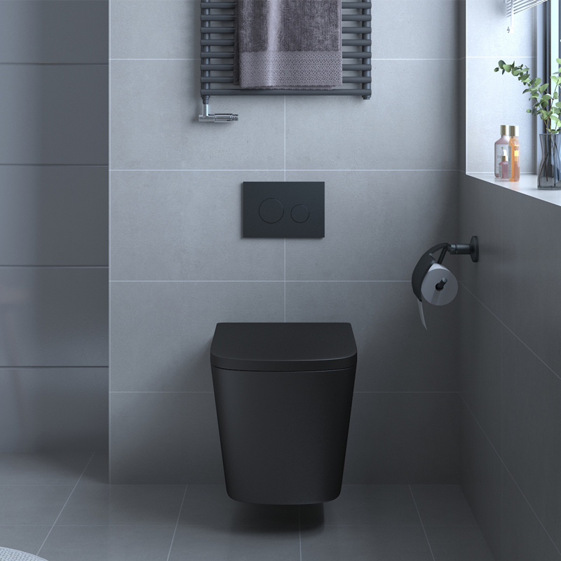 Toptan pissing wc seramik asılı kase duvara monte banyo sıhhi tesisat duvara asılı mat siyah tuvalet gizli tank ile