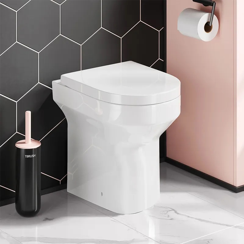 Rund wc kinesisk tjej wc skål p-fälla tvätta ner badrum sanitära toalett