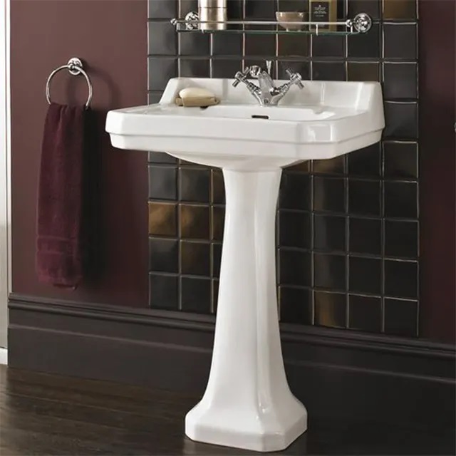 Prodhoni lavamanin e banjës së lavamanit të lavamanit të lavamanit me piedestal qeramik