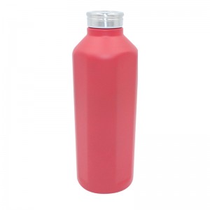 Botella de auga de cor personalizada con frasco de aceiro inoxidable 304 de parede única de alta capacidade