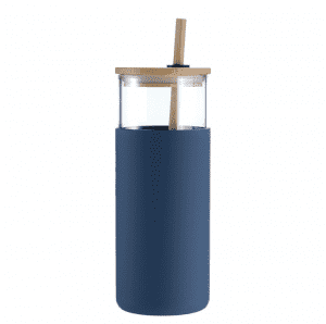 16 oz BPA-fri farget drikkeglasstrå med strå silikon beskyttelseshylse bambuslokk