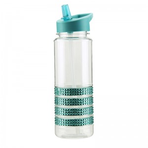 100% libre de BPA, botella de agua personalizada deportiva tritan a prueba de fugas de 700ml con pajita