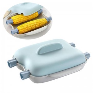 Kukurūzų garų viryklė mikrobangų krosnelėje Mikrobangų krosnelė, greita 2 kukurūzų talpykla Lengva virti kukurūzų virtuvės įtaisas