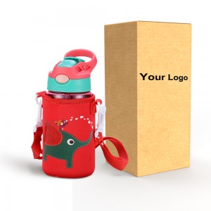 Vruća prodaja Bpa Besplatna podrška Dizajn prilagođeni logotip plastična dječja boca za vodu kawaii dječja boca za piće sa slamkom