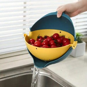 Frutas limpieza mezcla 2 en 1 cocina plástico colador colador cuenco conjuntos con coladores cesta de lavado