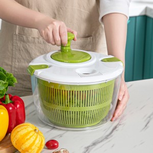 5L Geméis Salat Spinner Grouss Salat Spinner Dryer mat bequemem Grëff