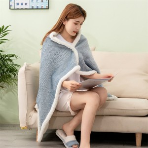 Cobertor de flanela portátil de tecido quente de luxo personalizado para cobertor de lã vestível de inverno