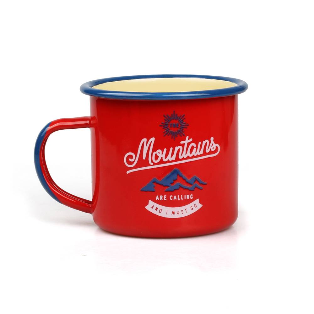 Ambongadiny Vintage Souvenir Enamel Coffee Cup Enamelware Custom Enamel Camping Campfire Mug Retro Mug