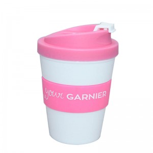 Oem Customized Double Wall Travel Mug Plastic - wholesale 250ml travel coffee mug with silicone sleeve – SUNSUM