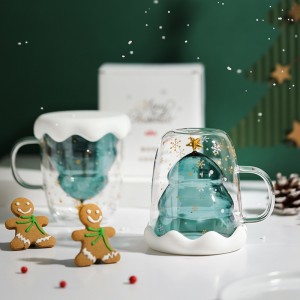 Божићне чаше са двоструким зидом Слатке шоље за кафу Божићни поклон Прилагођени лого
