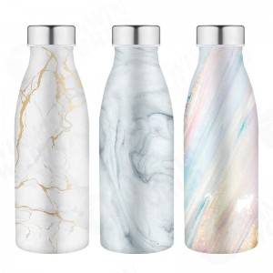 Double wall vacuum insulated wide mouth steel water bottle