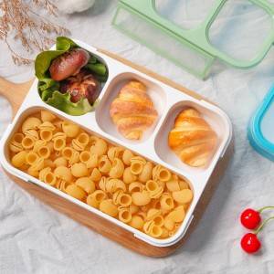 Dvoslojna 4 pretinca nepropusna plastična Bento kutija za ručak