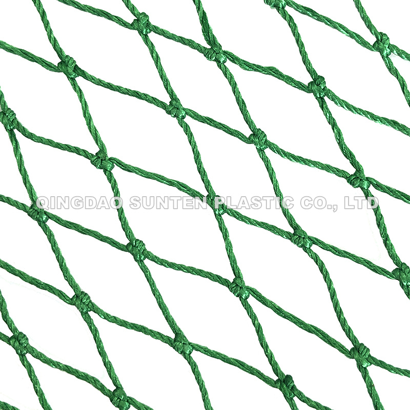 High performance knotless fishing net, safety net, olive net warp