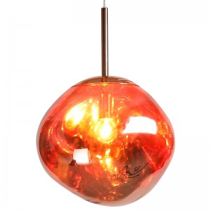 Lava Ball Drop Pendant Lighting Gold Sphere irregular 1 Head Dining Room Suspension Light ពិដាន LED ទំនើប អំពូលព្យួរភោជនីយដ្ឋាន ចង្កៀងព្យួរ
