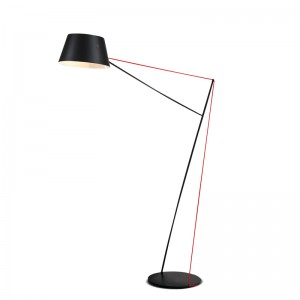 Червона мотузкова торшерна лампа у формі вітрильника для вітальні, спальні, офісу, чорного кольору