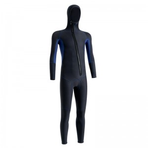चिसो र न्यानो पुरुष र महिला मोडेल हुड भएको एक-टुक्रा लामो-बाहुला लामो प्यान्ट wetsuit स्विमसूट सर्फिङ सूट संग।