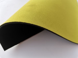 Groothandel Fabriek 2mm 3mm Neopreen Laminaat Geel Nylon Polyester Stof Vir Sportdrag