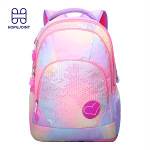 لڑکیوں کے بچوں کے لیے پنک گلیٹر سیکوئنز اسکول کے بیگ